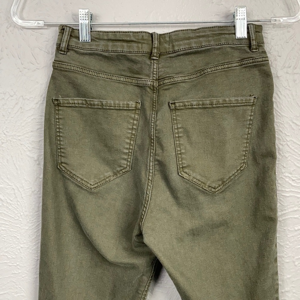 Zara Trafaluc Olive Green Skinny Jeans Size 6 - Picture 8 of 8
